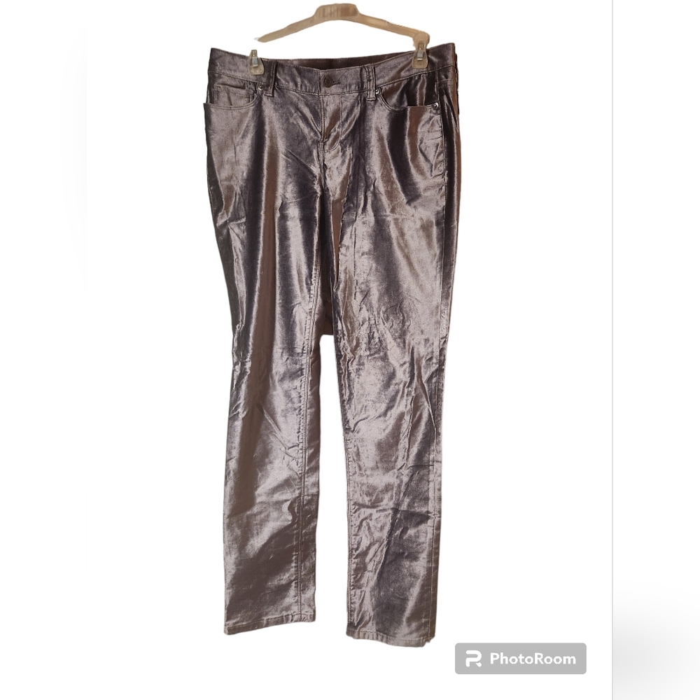 🍄London Jean silver velvet pants